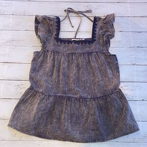 Hem & Thread Women’s Peplum Ruffled Sleeve Tank Top Shirt Size S